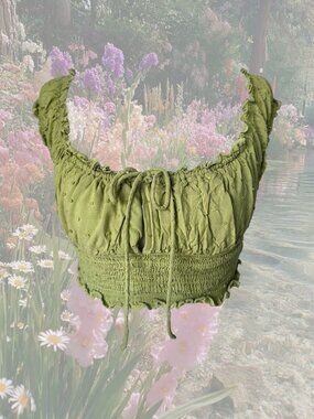 🌱 Princess Polly Cottagecore Vintage Inspired Milkmaid Crop Top